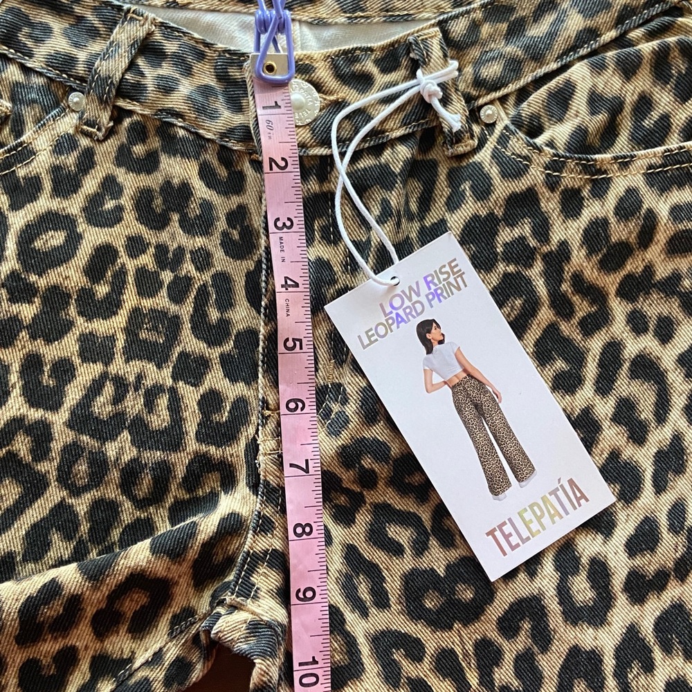 Telepatia Leopard Print Wide-Leg Pants, size 5/27. New with tags! Super cute! - Picture 13 of 14